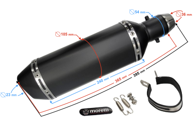 TŁUMIK TUNNINGOWY UNIWERSALNY STAL013 (kolor: czarny)