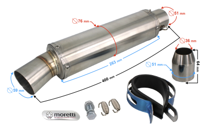 TŁUMIK TUNNINGOWY UNIWERSALNY STAL037 (kolor: tytanowy)