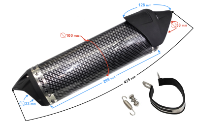 TŁUMIK TUNNINGOWY UNIWERSALNY ALUMINIUM06 (kolor: czarny)