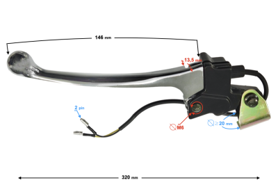 Dźwignia ręczna lewa hamulca tylnego do skutera