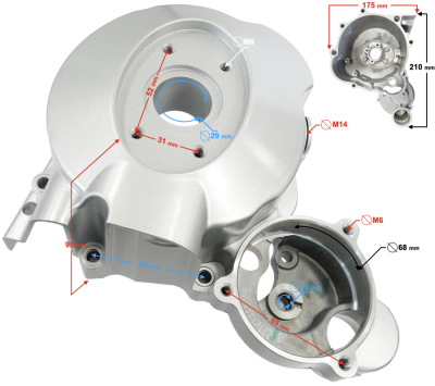 Pokrywa iskrownika do silnika Moretti pionowy 162FMJ, 150cc 4T 5-biegowy manualny