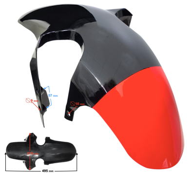 Obudowa - błotnik przód czarno-czerwony GT 125