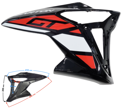 Obudowa baku górna prawa czerwona GT 125