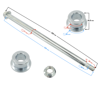Oś koła tylnego GT 125