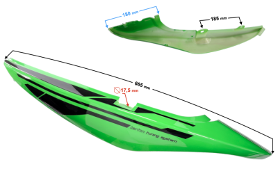 Obudowa tylna lewa zielona do motoroweru Sprint 2