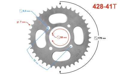 Zębatka MOTOROWER 41 zębów 428 Sprint