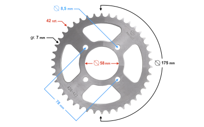 Zębatka tylna Moretti 42/428