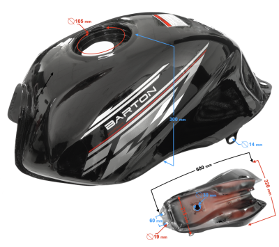 Zbiornik paliwa czarny do motoroweru Sprint 2