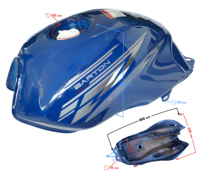 Zbiornik paliwa niebieski do motoroweru Sprint 2