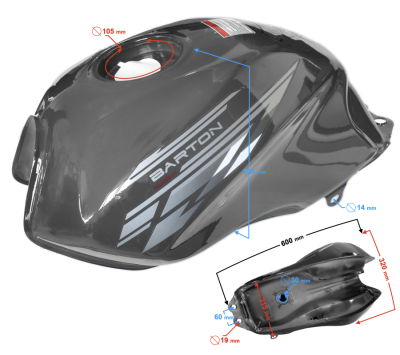 Zbiornik paliwa MOTOROWER SPRINT 2 GRAFITOWY