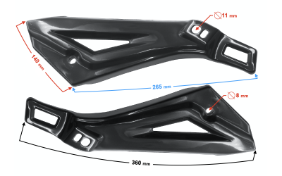 Obudowa podnóżków czarna Fighter 2