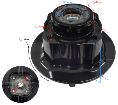 Piasta koła tylnego motorower Fighter 2