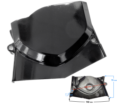 Pokrywa silnika - zębatki czarna do motoroweru Fighter 2