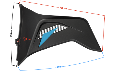 Obudowa przednia dolna lewa niebieska do motoroweru FR 2