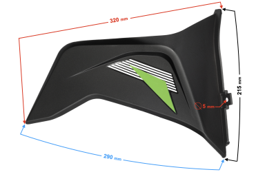 Obudowa przednia dolna prawa zielona do motoroweru FR 2