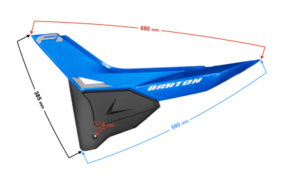 Obudowa boczna (tylna) lewa niebieska do motoroweru FR 2