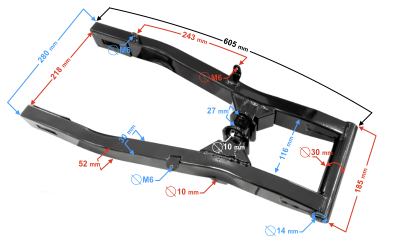 Wahacz tylnego zawieszenia do motoroweru FR 2