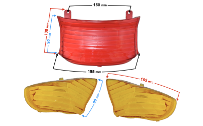 Klosz lampy tylne z kierunkowskazami do skutera 21 2 (pomarańczowe)
