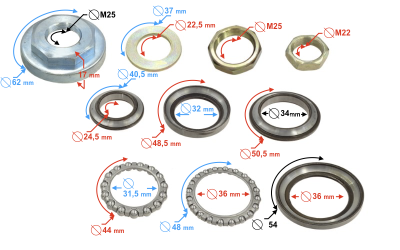 Mocowanie sztycy do skutera B-Max (komplet)