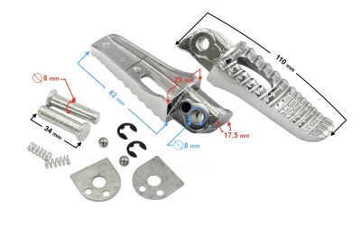Podnóżki tylne do skutera B-max (komplet)