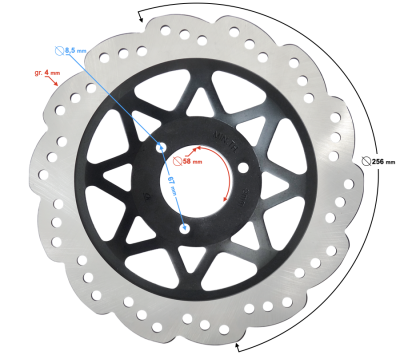 Tarcza hamulcowa przednia do skutera B-Max