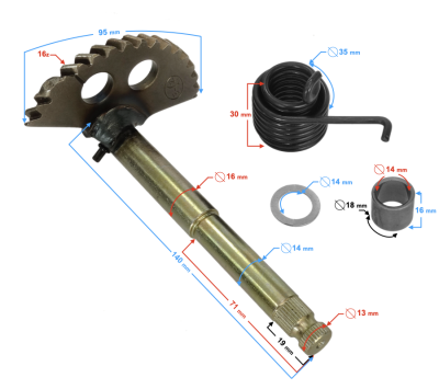 Wałek rozrusznika nożnego (półksiężyc) do B-max