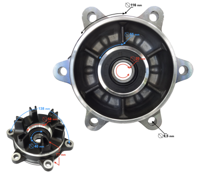 Mocowanie zębatki tył BLADE R