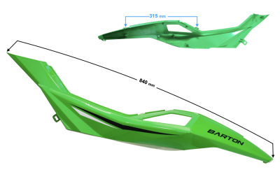Obudowa tylna lewa siedzenia zielona BLADE R