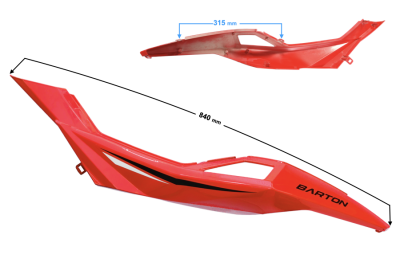 Obudowa tylna lewa siedzenia czerwona BLADE R