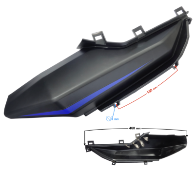 Obudowa lewa zbiornika paliwa cz.2 niebieska BLADE R
