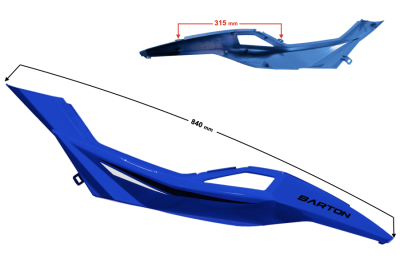 Obudowa tylna lewa siedzenia niebieska BLADE R