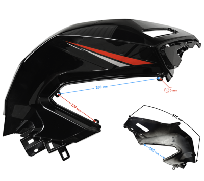 Obudowa zbiornika paliwa prawa czerwona BLADE R