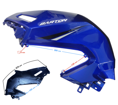 Obudowa zbiornika paliwa lewa niebieska BLADE R