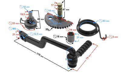 Dźwignia rozrusznika nożnego do skutera Twenty One 1 - zestaw