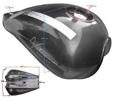 Zbiornik paliwa szary do motoroweru Volcano / Euro 5