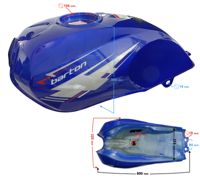 Zbiornik paliwa niebieski do motoroweru Fighter 2 / Euro 5