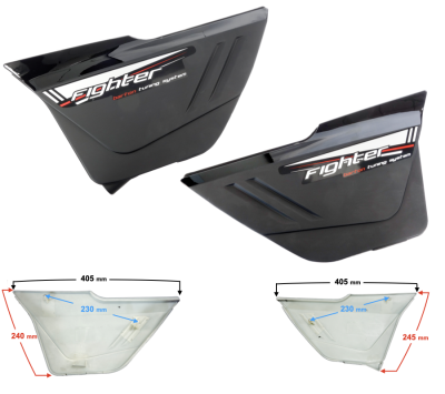 Zestaw obudów bocznych motororower Fighter 2 czarne