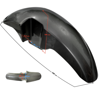 Obudowa - błotnik przedni czarny połysk do motocykla Classic 125