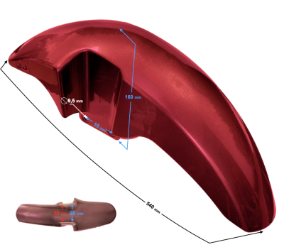 Obudowa - błotnik przedni czerwony do motocykla Classic 125