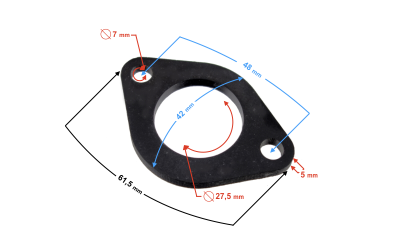 Podkładka gaźnika do motocykla Classic 125, średnica 27,30 mm