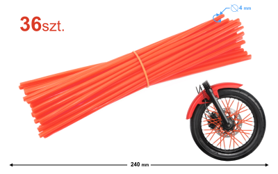 Opaska szprychy czerwona (36 szt.)