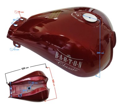 Zbiornik paliwa czerwony do motocykla Classic 125 na wtrysk
