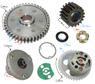Zestaw pompy oleju do motocykla Classic 125