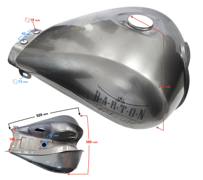 Zbiornik paliwa srebrny Classic 125 (Euro 5)