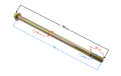 Oś koła przedniego do motoroweru Ranger Classic E4 / E5