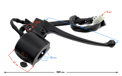 Przełączniki zespolone prawe do motoroweru Ranger Classic E4