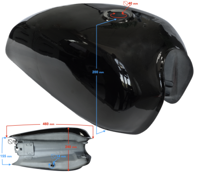 Zbiornik paliwa czarny Ranger Classic