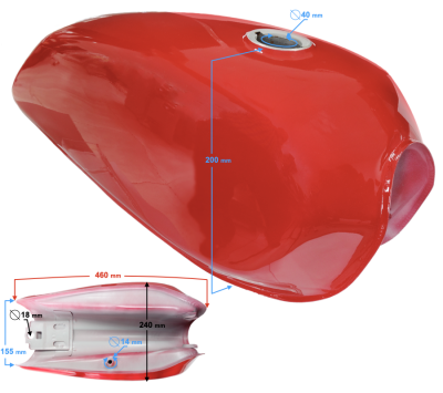 Zbiornik paliwa MOTOROWER RANGER CLASSIC CZERWONY