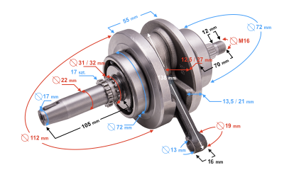 Wał korbowy Hyper 125