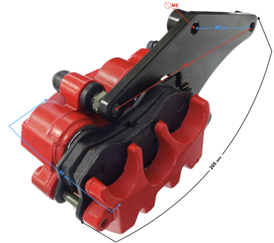 Zacisk hamulca przedniego czerwony do motocykla Hyper 125 E5